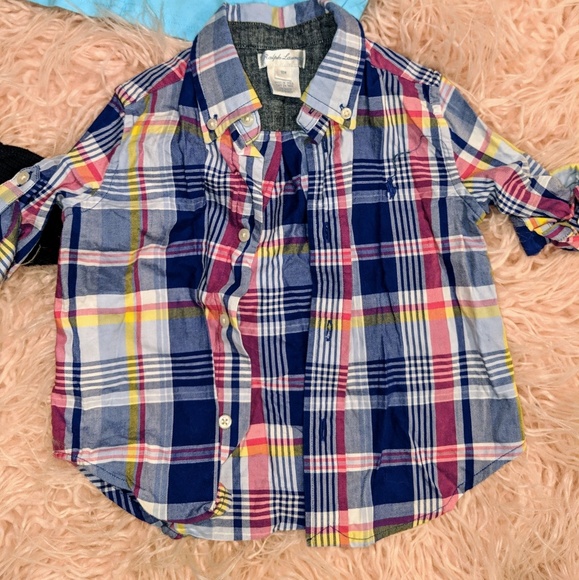 18 M Ralph Lauren Striped Dress shirt - Picture 1 of 3